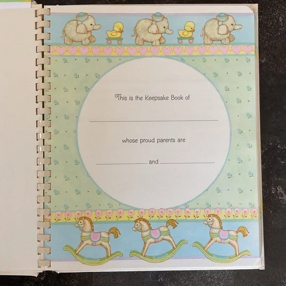 Vintage 80s Hallmark Keepsake Album adopted child baby memory book unisex - Picture 3 of 16